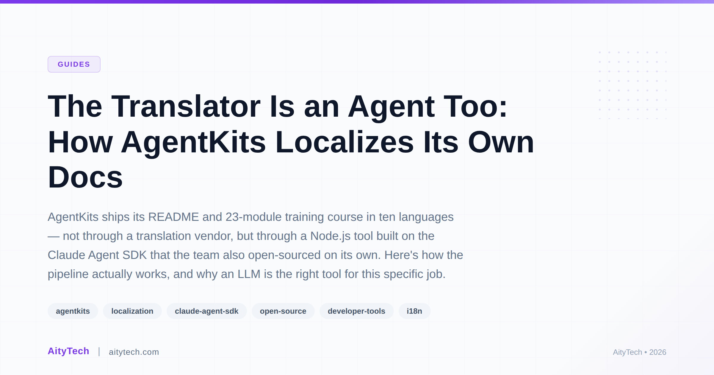 The Translator Is an Agent Too: How AgentKits Localizes Its Own Docs