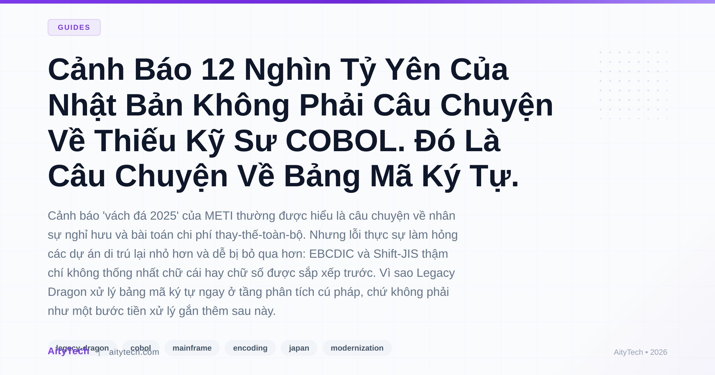 Cảnh Báo 12 Nghìn Tỷ Yên Của Nhật Bản Không Phải Câu Chuyện Về Thiếu Kỹ Sư COBOL. Đó Là Câu Chuyện Về Bảng Mã Ký Tự.